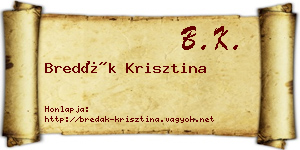 Bredák Krisztina névjegykártya