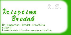 krisztina bredak business card